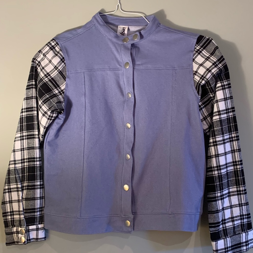 Weissman Plaid Denim Hip Hop Jacket /Costume